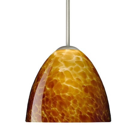 Besa Lighting Sasha Cord Pendant, Amber Cloud, Satin Nickel Finish, 1x9W LED 1BT-757218-LED-SN